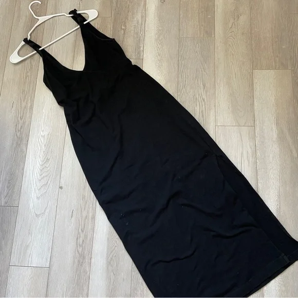 Free People | Dresses | Free People Beach Cotton Maxi Dress With Slit Black  Medium | Poshmark